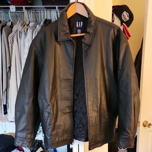 GAP Men's Black Leather Jacket